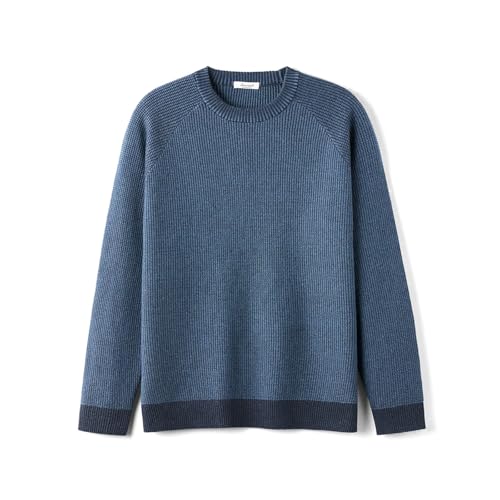 Oversize Casual Crewneck Mens Sweater Waffle Textured Long Sleeve Knitted Pullover Comfortable Warm4