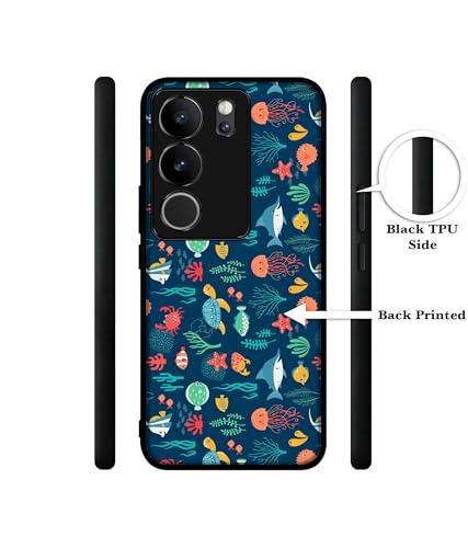 Image of Aquarium Texture Design Premium 2D Printed Metal Back Case Cover for Vivo V29 5G / V29 Pro 5G