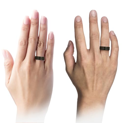 Tungsten Wedding Band Ring 8mm Men Women Comfort Fit Grey Black 18K Yellow Gold Plated Bevel Edge Brushed Polished4