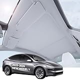 VION Tesla Model Y Roof Sunshade (2026–2025 New Model Y) – Full Blackout (No Light Transmission), Cooler Cabin, Dual-Layer Fabric with Graphene-Enhanced UV Coating, No Sagging – Gray