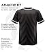 Exxact Sports Blank Baseball Jersey, Unisex Classic Button Down Softball Jersey for Men & Women, Comfortable for All-Day Wear - (Black,AS)