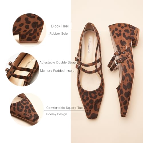 C.Paravano Women's Mary Jane Pumps | Narrow Square Toe Pumps | Work Shoes with Low Block Heel | Daily Wear Shoes3