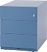 Produktbild BISLEY Rollcontainer Note mit Griffleiste, 3 Universalschubladen, Metall, 605 Blau, 56.5 x 42 x 49.5 cm