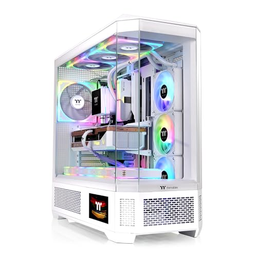 Image of Thermaltake View 600 TG; Full Tower; 420mm Radiator Support; 480mm GPU Clearance; Hidden Connector Support; Rotatable PCIe Slots; 220mm PSU Clearance; Snow; CA-11H-00F6WN-00