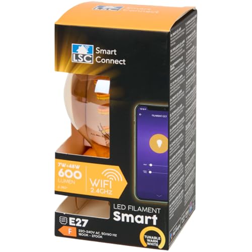 Ampoule LED Connectée LSC Smart Connect E27 7W filament doré dimmable