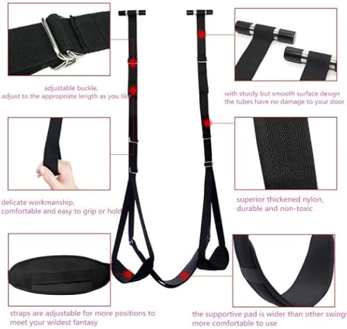 Jjrabbittoy Bdsm Hanging Indoor Sex Swing, Bondage Restraint Toy For Adult Couples With Premium Paint Stand And Widened Thick Adjustable Straps, Black #TOP3