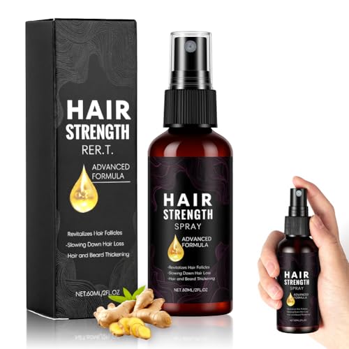 ALIIP Huile de Romarin et Gingembre Croissance Cheveux, Spray Léger Sans Rinçage, Stimule la Pousse, Renforce les Racines, Anti Chute, Nourrit le Cuir Chevelu, 60ml-A