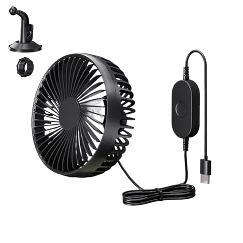 Ventilador USB Para Coche - 3 Velocidades Ventilador De Aire Frío - Soplador Silencioso Ajustable, Circulación De Aire Para Vehículos Camión Camping Y Climas Cálidos