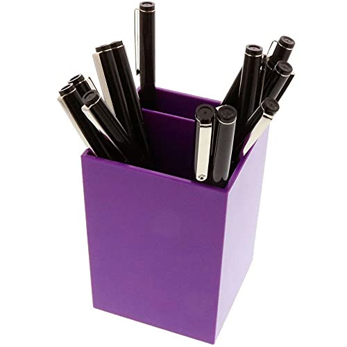 Image of JAM PAPER Plastic Pen Holder - Purple - Desktop Pencil Cup - Sold Individually