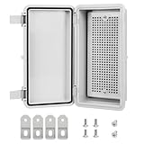 LMioEtool Junction Box ABS Plastic IP65 Waterproof Dustproof Universal Electrical Enclosure Hinged Shell Outdoor and Indoor Usage Project Box, 7.9
