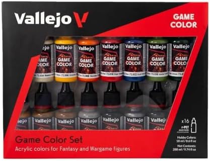 Vallejo - Game Color Introduction Set | Starter Set for Fantasy and Wargame Figures | 16 Bottles x 18 ml (0.60 fl.oz.)