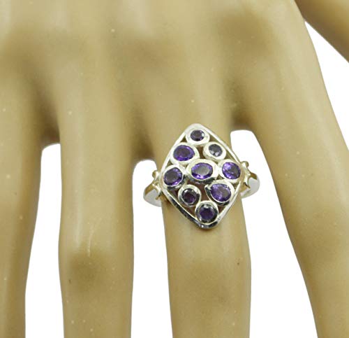 Bague violette argent sterling 925 véritable anti-allergie délicate