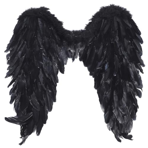 BESPORTBLE Angel Wing Decoration Wings for Christmas Party Costume Stage Performance Cosplay Prop 23.23X22.05In Black Fairy Adult Butterfly Cape Festival Light Up Flying Models Fancy Dress