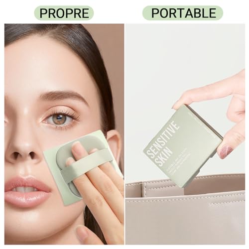 Erinde 300 Feuilles de Papier Matifiant Visage (100 en format d'origine + 200 recharges), Contient 1 miroir et 1 houppette, Absorbe l'excès de sébum du visage, Convient à tous les types de peau – vue 5
