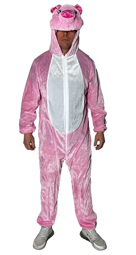 Foxxeo rosa Schweine Kostüm für Erwachsene Größe:XL