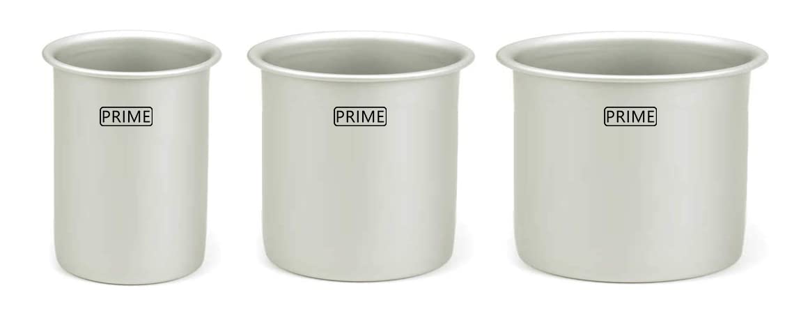 Prime Bakers and Moulders Pillar Shape Aluminium Candle Making Molds Set of 3 Pieces