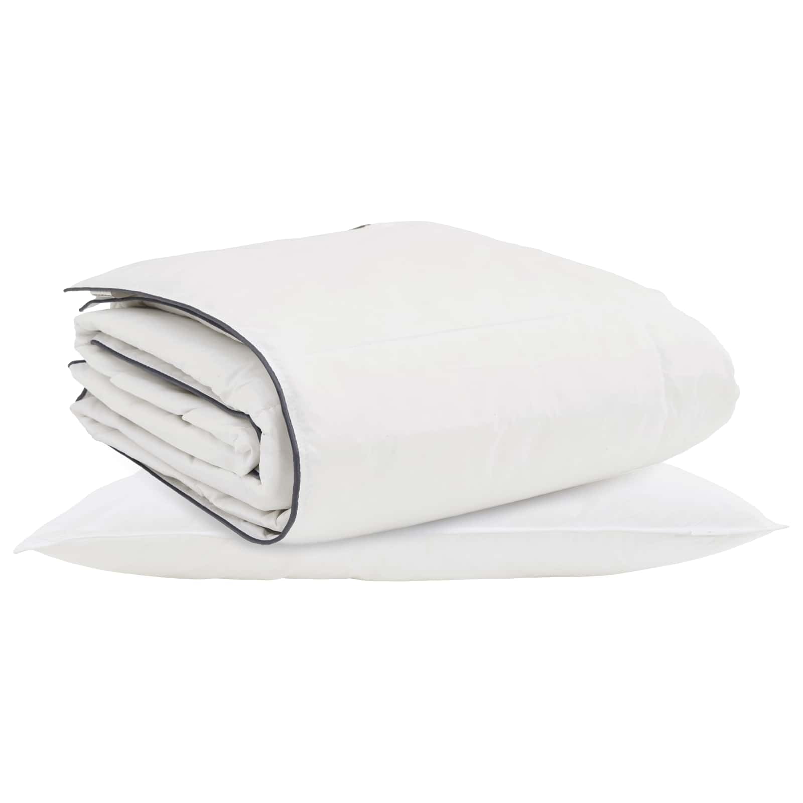 Duvet zima z poduszką, 2 sztuki, biała kaczka z piór, 220 x 155 cm | Wypełnienie Premium, pikowane Box-Stitch, można prać w pralce, lekkie i oddychające