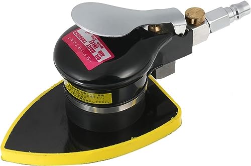 Lijadora neumática, pulidora de aire de órbita aleatoria y lijadora de detalles para el cuidado de la pintura del automóvil, eliminación de óxido y molienda de madera, amoladora triangular compacta de