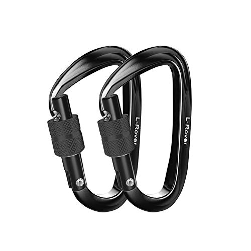 L-Rover Carabiner Clips,Ultra Sturdy Caribeaners -12KN/2697lbs Heavy Duty Carabiner for Hammocks,Hiking,Camping,Keychain,Swing, Hiking