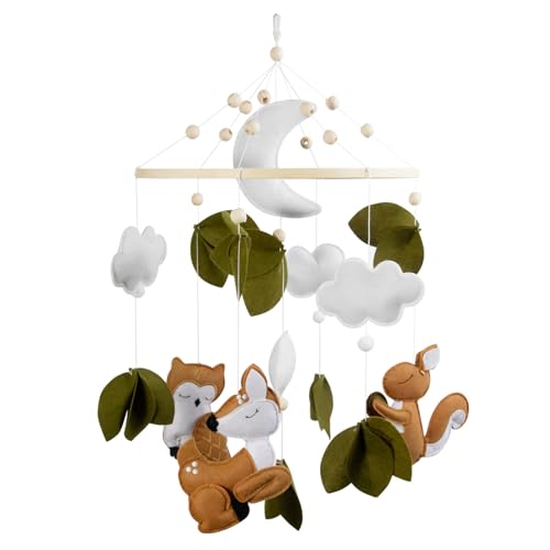 FEISIKE Baby Mobile for Cirb, Woodland Animals Theme Bassinet Baby