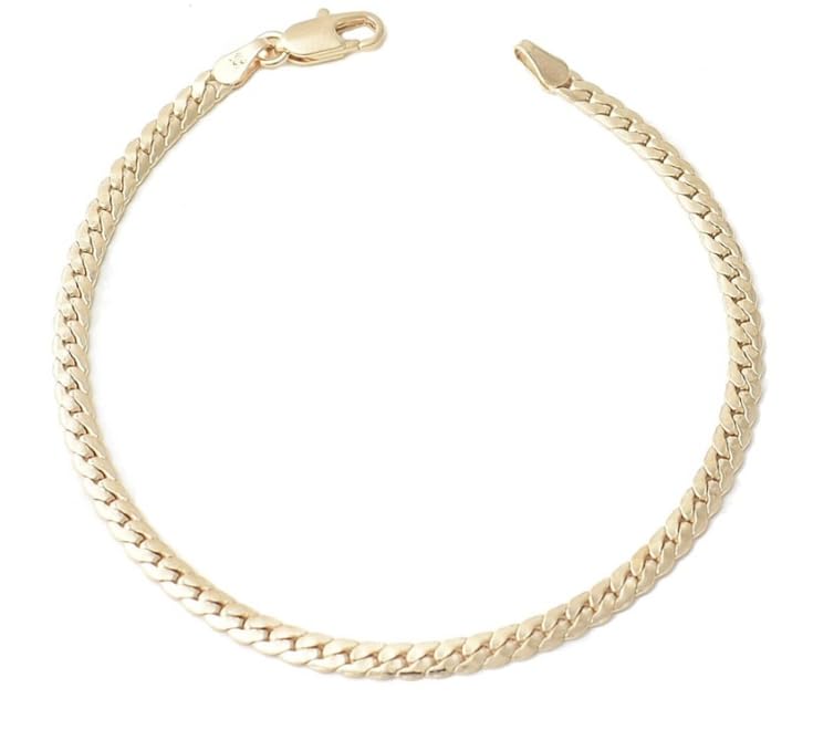 Bijouxia Bracelet Maille anglaise 18 cm X 4,5 mm Plaqué Or 18 Carats