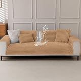KELUINA Waterproof Couch Cover for Dogs, Sofa Covers Washable & Non-Slip, Soft Dog Bed Blanket Protector for Sectional, Loveseat, Living Room Furniture (Khaki, 23'x 74' 1 Pack)