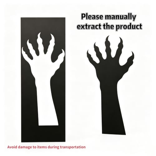 Gzopjccd Halloween Black Ghost Hand Yard Signs, Waterproof Plastic Zombie Monster Claw Lawn Signs for Outdoor Halloween Garden Haunted House Decor - image 3