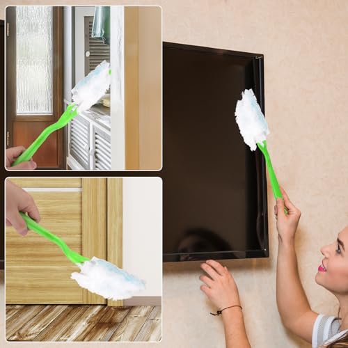 Image of Extender Handle Only Compatible with Duster Refill, 12.6 Inch Extendable Long Duster Mop Stick Replacement, Detachable Duster Extended Wand Pole Household Supplies Cleaning Tool Accessories