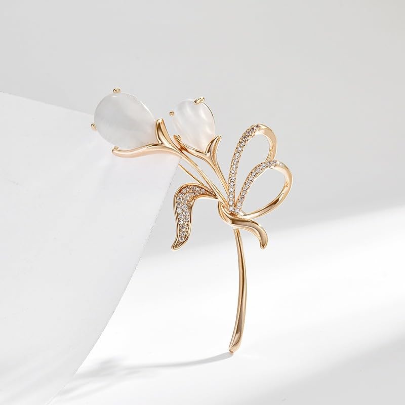Image of Flower Brooch Pin Rhinestones Pearl Flower Brooches Floral Pin Jewelry for Women Girls