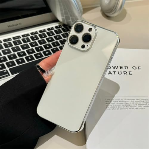 Étui de luxe iPhone 16 Pro Max protection rigide en verre blanc