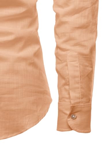 Image of Univibe Full Sleeve Chinese /Rounded /Mandarin Collar Pure Cotton Casual, Wedding, Party, Festival Stylish Short Length Slim fit Kurta Style Shirt for Men and Boys.