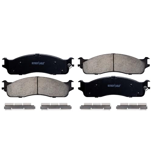 Image of Detroit Axle - Pair Front Brake Pads for 2003-2008 Dodge Ram 2500 3500, 2005-2008 Ram 4000, Ceramic Brake Pads w /Hardware 2004 2006 2007 Replacement