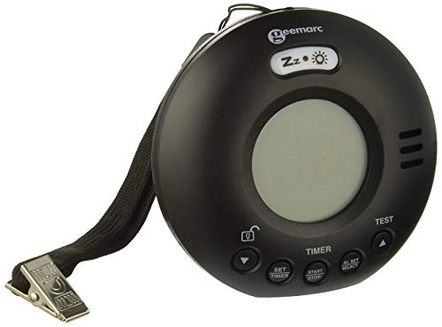 Geemarc Wake'n Shake Voyager Réveil de Voyage Portable avec Alarme Extra Forte 75 DB + Vibration + étui de Voyage Noir