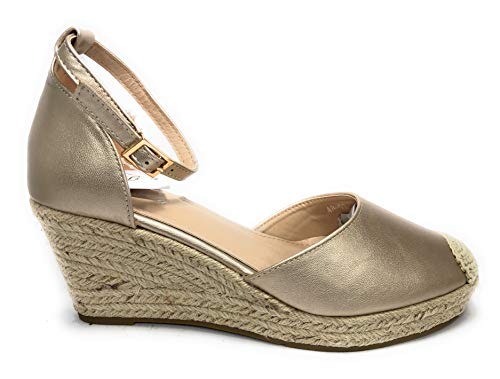 BUONAROTTI ESPARDEñA CUñA COGIDA Hebilla - Mujer Color Oro Talla 41