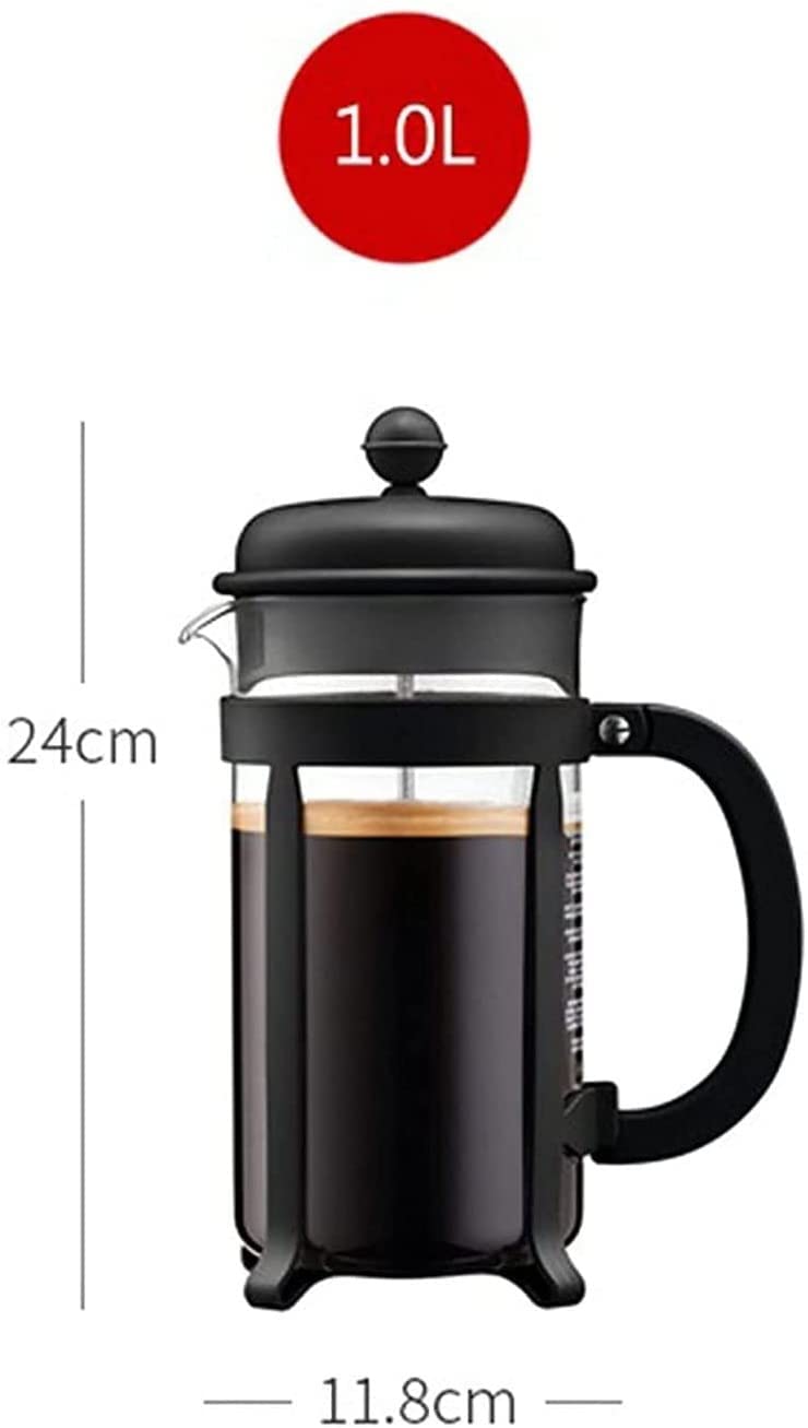 Cafetera De Prensa, Prensa De Café, Cafetera, Cafetera, Cafetera Y Tetera, Cafeteras Manuales De Acero Inoxidable for El Hogar, Prensa De Café De Acero Con 3 Filtros - Sin Residuos - Vidrio De Borosil