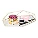 FLY SPRAY Ornate Tray Makeup Jewelry Organizer Metal Brass Mirrored Glass Tray Luxury Gold Hexagonal Desktop Simple Style Cosmetic Jewelry Box Vanity Home Décor, Perfume Plate Wedding Gifts