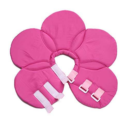 Image of Dog Collar, Pet Cone E-Collar Flower Soft Elizabethan Waterproof Grooming Recovery Protecive Adjustable Collar for Puppy Small Medium Dogs (L Neck:13-15in, Purple)