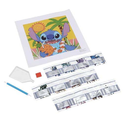 Cra-Z-Art Disney Stitch Chunky Gem by Number Kit 8" x 8" Canvas, DIY Diamond Art Jewel by Number Art, Creative Gem Craft, Great Gift for Birthdays for Girls and Boys Ages 6 and Up by Cra-Z-Art - Image 4