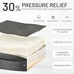 AreShark Ergonomic Office Chair with High Back Headrest, PU Leather Executive Desk Chair - Padded Flip-Up Armrests, Lumbar Support, Swivel Computer Chair for Home Office & Gaming, Gray - Image 4