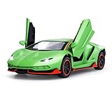 SASBSC Lamb SVJ Toy Cars for Boys Age 3-12 1/36 Small Diecast Metal Model Car Toys with Light and Sound Pull Back Sport Car for 3+ Years Old Kids Birthday (Green)