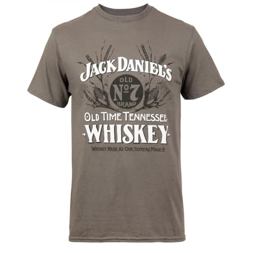 Image of Changes Jack Daniels Old Time Whiskey T-Shirt (UK, Alpha, XXL, Regular, Regular) Grey