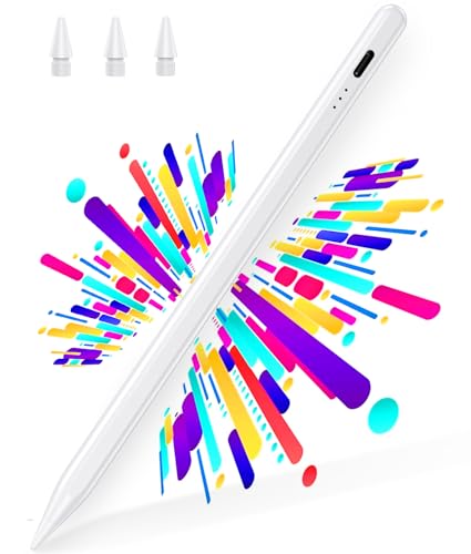 BAZO Penna per iPad Compatibile con Apple iPad 2018-2025,Penna per Tablet Palm Rejection,Ricarica rapida, Sensibilità All'inclinazione,Pencil per iPad 6-11,Pro 13/12,9/11'',Air 3-6,Mini 6/5. bs