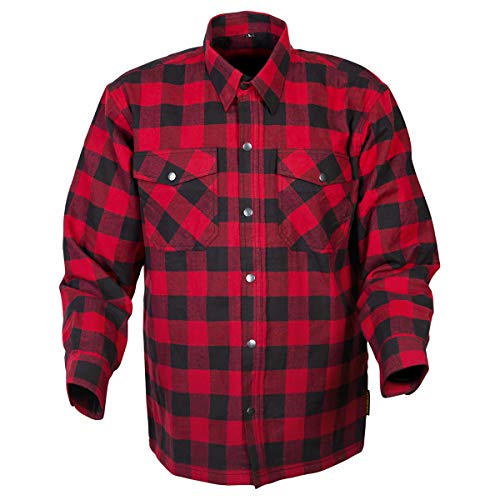 ScorpionEXO Covert Men's Long Sleeve Motorcycle Flannel Riding Shirt with Pockets for Optional CE Rated Armor (Red/Black - LG) - Thumbnail 2