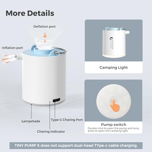 image for FLEXTAILGEAR Tiny Pump X Portable Air Pump+ Camping Light Ultra-Mini A