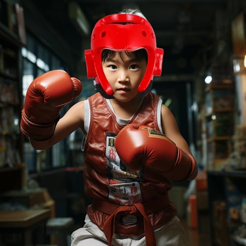 Casco de taekwondo para niños con casco abierto para entrenamiento marcial 6