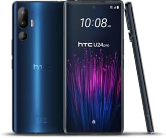HTC U24 Pro 5G GSM Unlocked Smartphone, 12GB+256GB, 6.8" 120Hz OLED Display, 50+8+50MP Cameras, 4600mAh, Wireless Charging - Blue