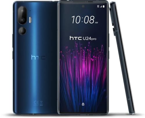 HTC U24 Pro 5G GSM Unlocked Smartphone, 12GB+256GB, 6.8" 120Hz OLED Display, 50+8+50MP Cameras, 4600mAh, Wireless Charging - Blue