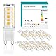 CQTLED G9 LED Lampen warmweiß 3000K, G9 Glühbirne 3W Ersatz Für 30W-40W Halogenlampe, AC230V LED Leuchtmittel 400 Lumen, kein Flackern, nicht dimmbar, Enegiesparende kleine Birne, 10er Pack