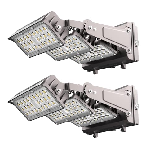 Lightdot 320W LED Wall Pack Lights, 360° Adjustable Panel with Dusk to Dawn Photocell, 48,000Lm 5000K Daylight, IP65 Waterproof & Advanced Heat Dissipation Outdoor Security Lighting(Height:35~45ft)