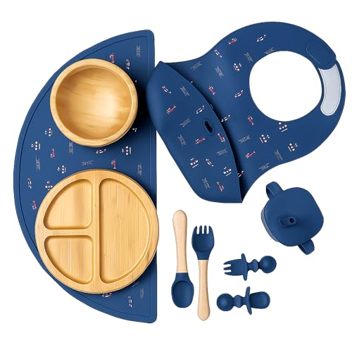 Bamboo & Silicone 8 PCS Set (Blue)